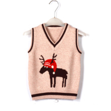 15CSK018 2015 knitting cotton sweater christmas vest baby holiday